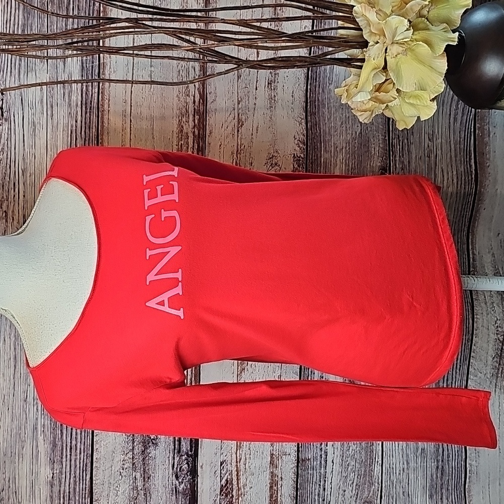 VICTORIA'S SECRET ANGEL RED LONG SLEEVE PAJAMA TOP